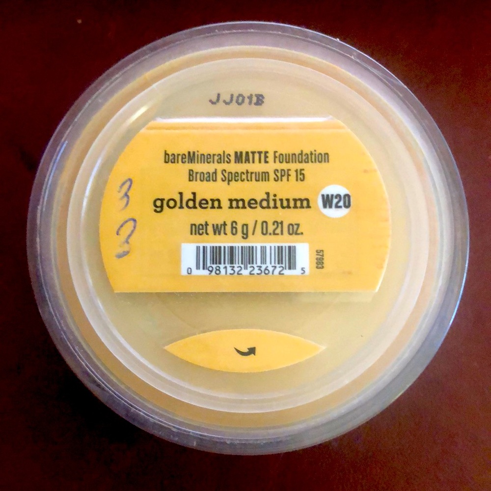 BareMinerals Matte foundation golden medium w2.  About a 1/4 of the jar left